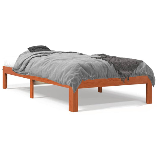 vidaXL Bed Frame without Mattress Wax Brown 90x200 cm Solid Wood Pine