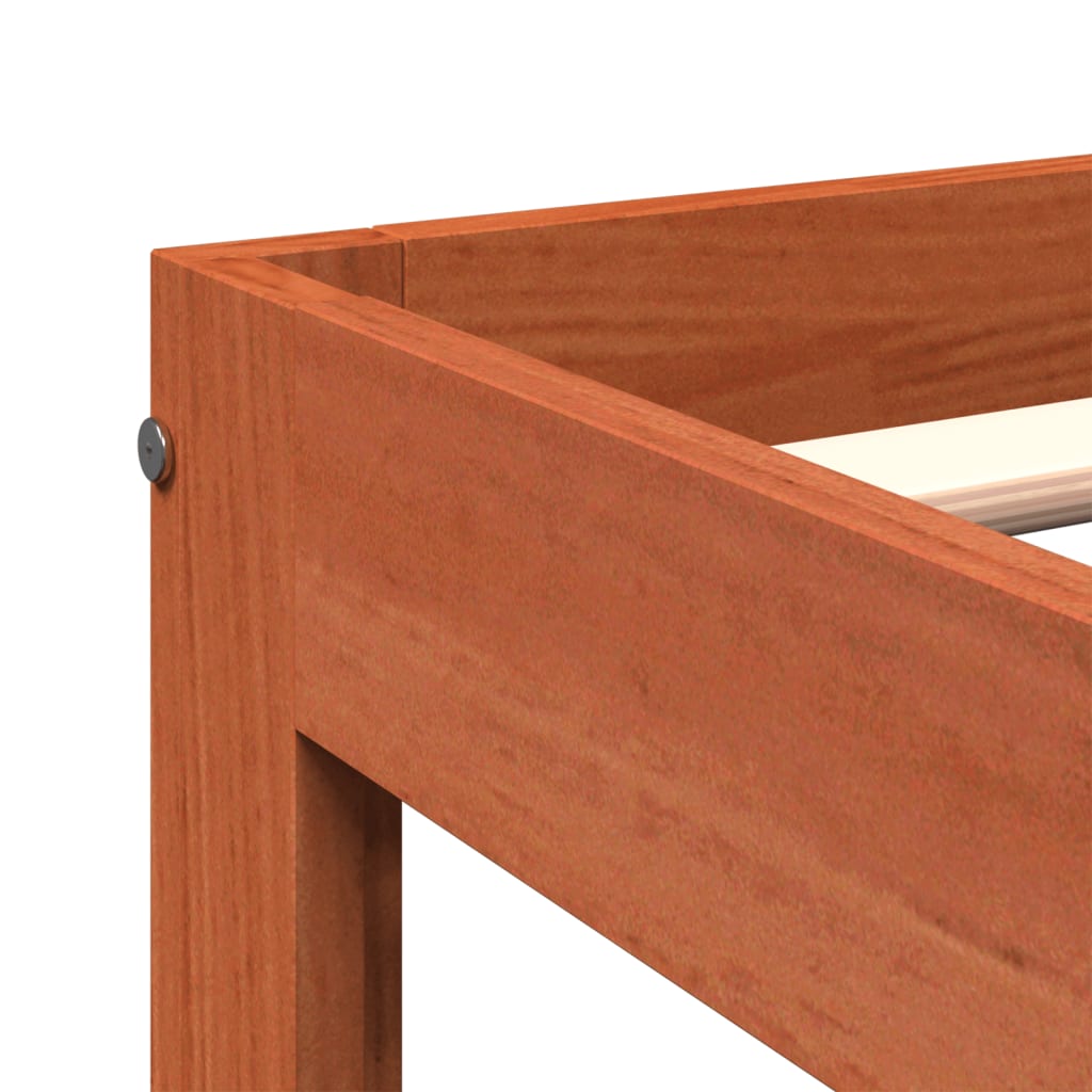 Bed Frame without Mattress Wax Brown 100x200 cm Solid Wood Pine