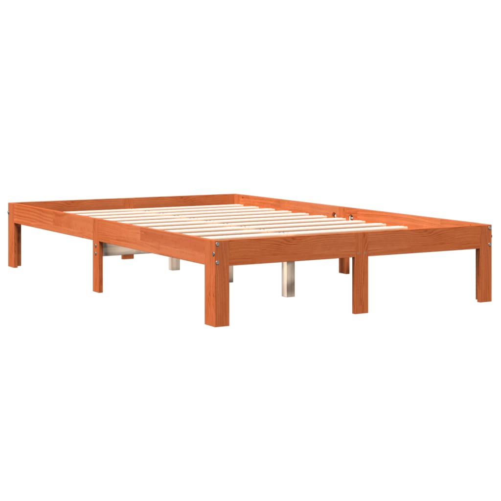 vidaXL Bed Frame without Mattress Wax Brown 120x200 cm Solid Wood Pine