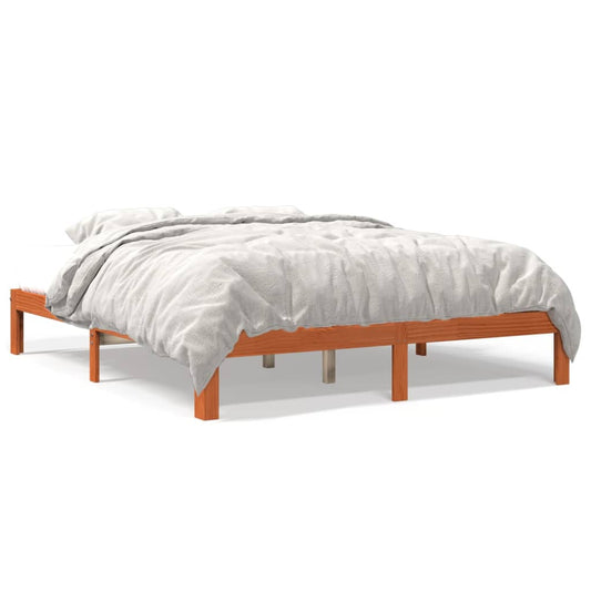 vidaXL Bed Frame without Mattress Wax Brown 180x200 cm Super King Solid Wood Pine