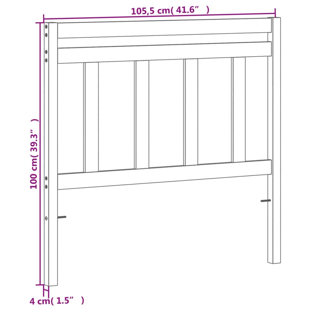 vidaXL Headboard Wax Brown 100 cm Solid Wood Pine