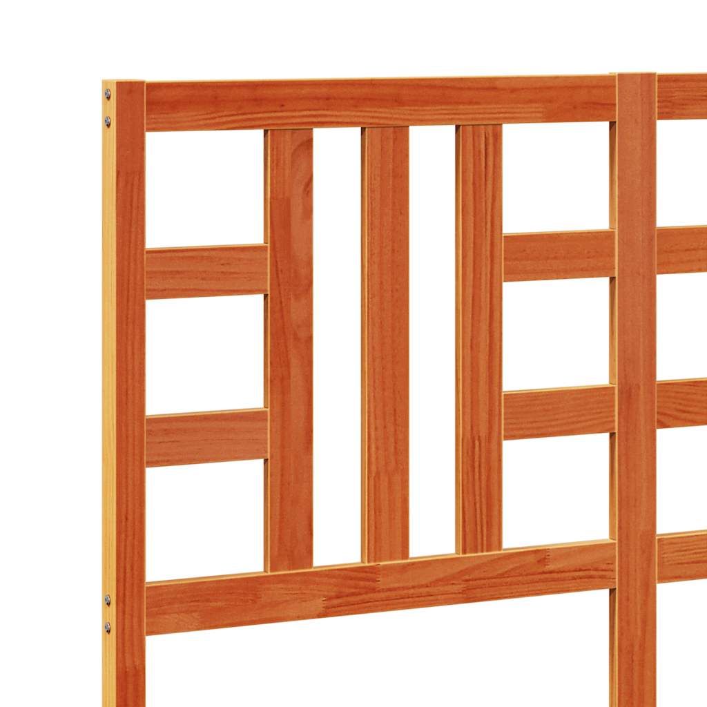 Headboard Wax Brown 135 cm Solid Wood Pine
