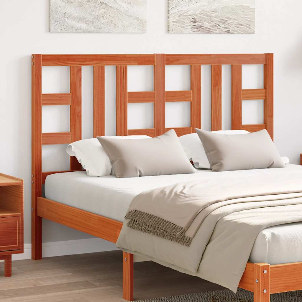 Headboard Wax Brown 135 cm Solid Wood Pine