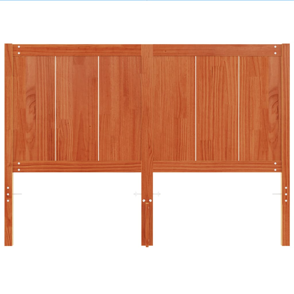 Headboard Wax Brown 135 cm Solid Wood Pine