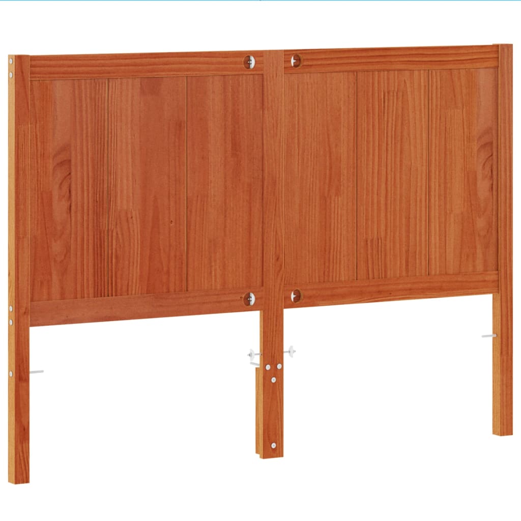 Headboard Wax Brown 135 cm Solid Wood Pine