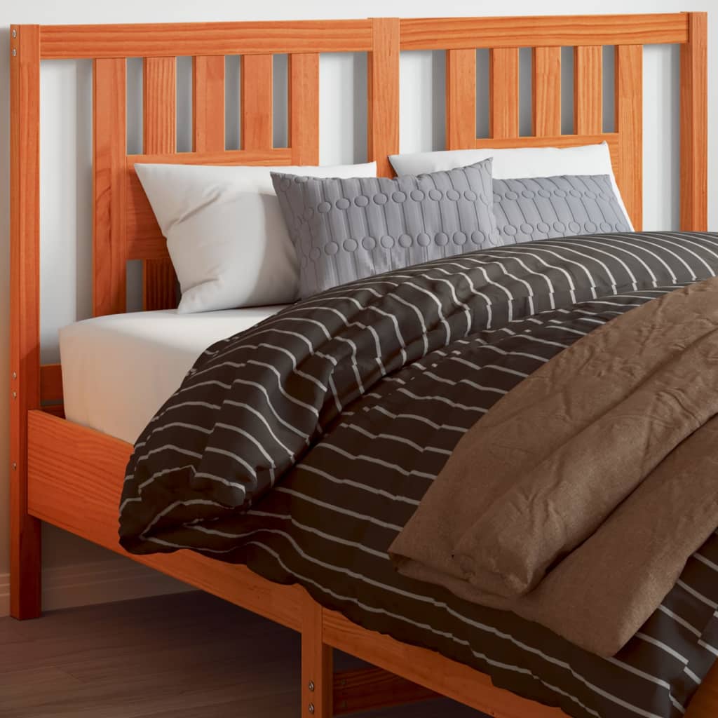 Headboard Wax Brown 140 cm Solid Wood Pine