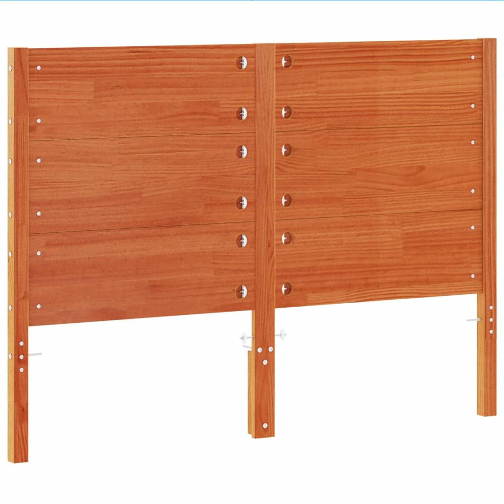 Headboard Wax Brown 135 cm Solid Wood Pine