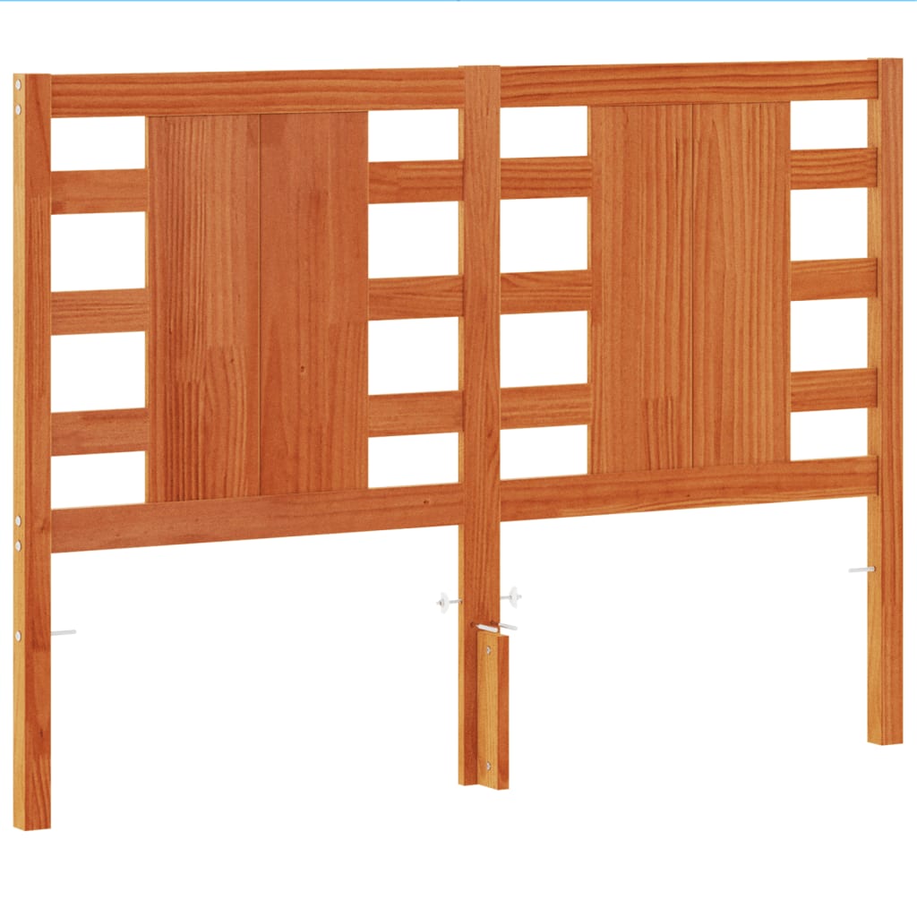 Headboard Wax Brown 135 cm Solid Wood Pine