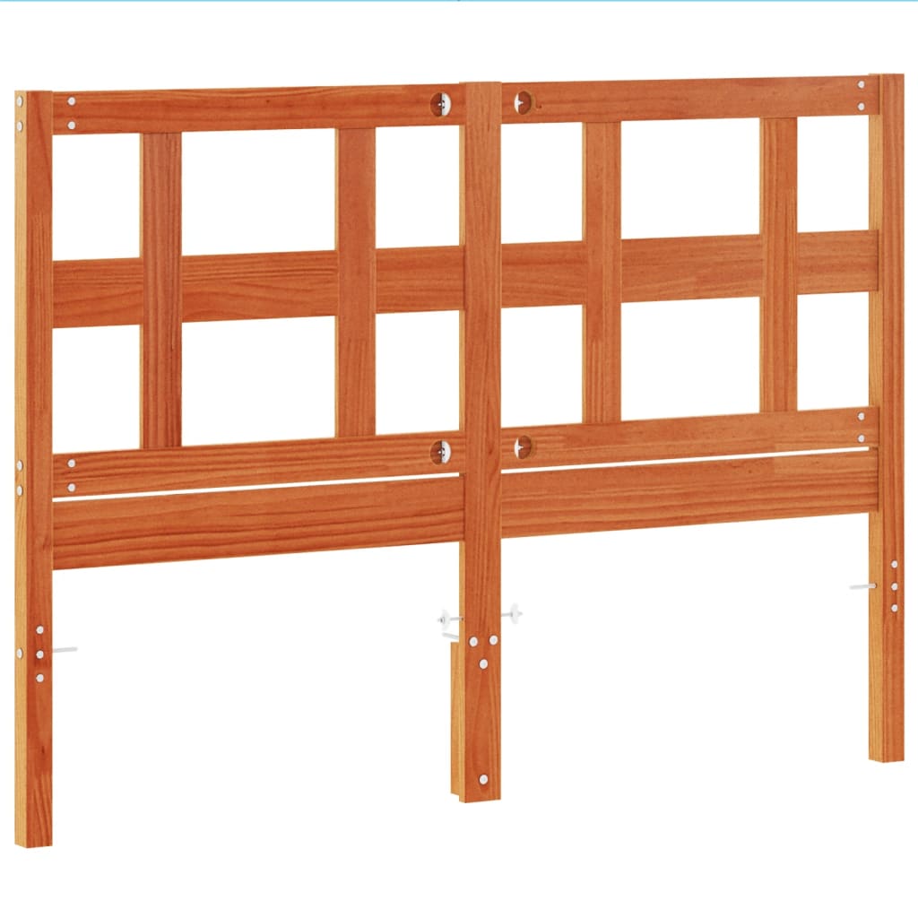 Headboard Wax Brown 135 cm Solid Wood Pine