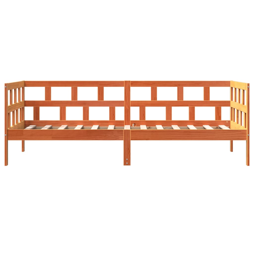 vidaXL Day Bed without Mattress Wax Brown 90x200 cm Solid Wood Pine