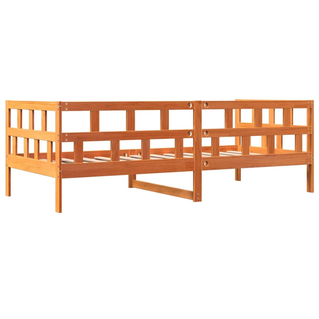 vidaXL Day Bed without Mattress Wax Brown 90x200 cm Solid Wood Pine