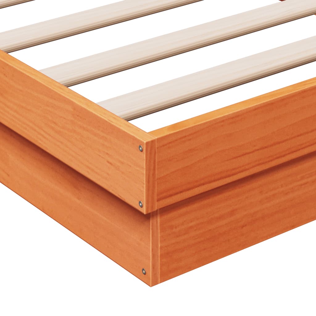 Bed Frame | Wax Brown | Solid pine wood, Plywood | Single | Bed Frame