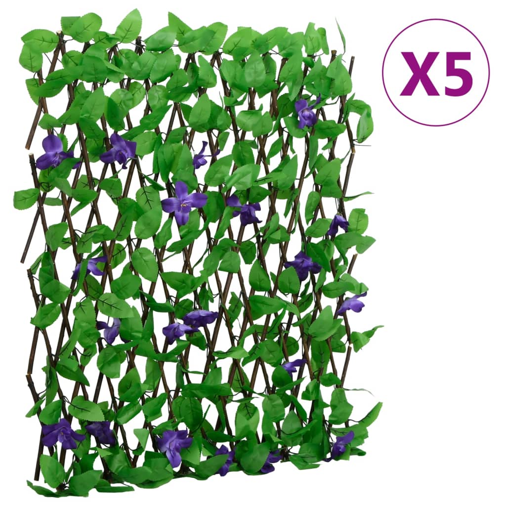 vidaXL Artificial Ivy Trellis Expandable 5 pcs Green 180x70 cm