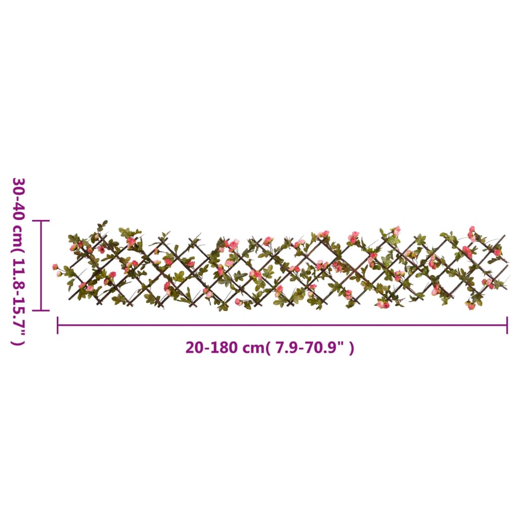  Artificial Ivy Trellis Expandable 5 pcs Dark Pink 180x20 cm