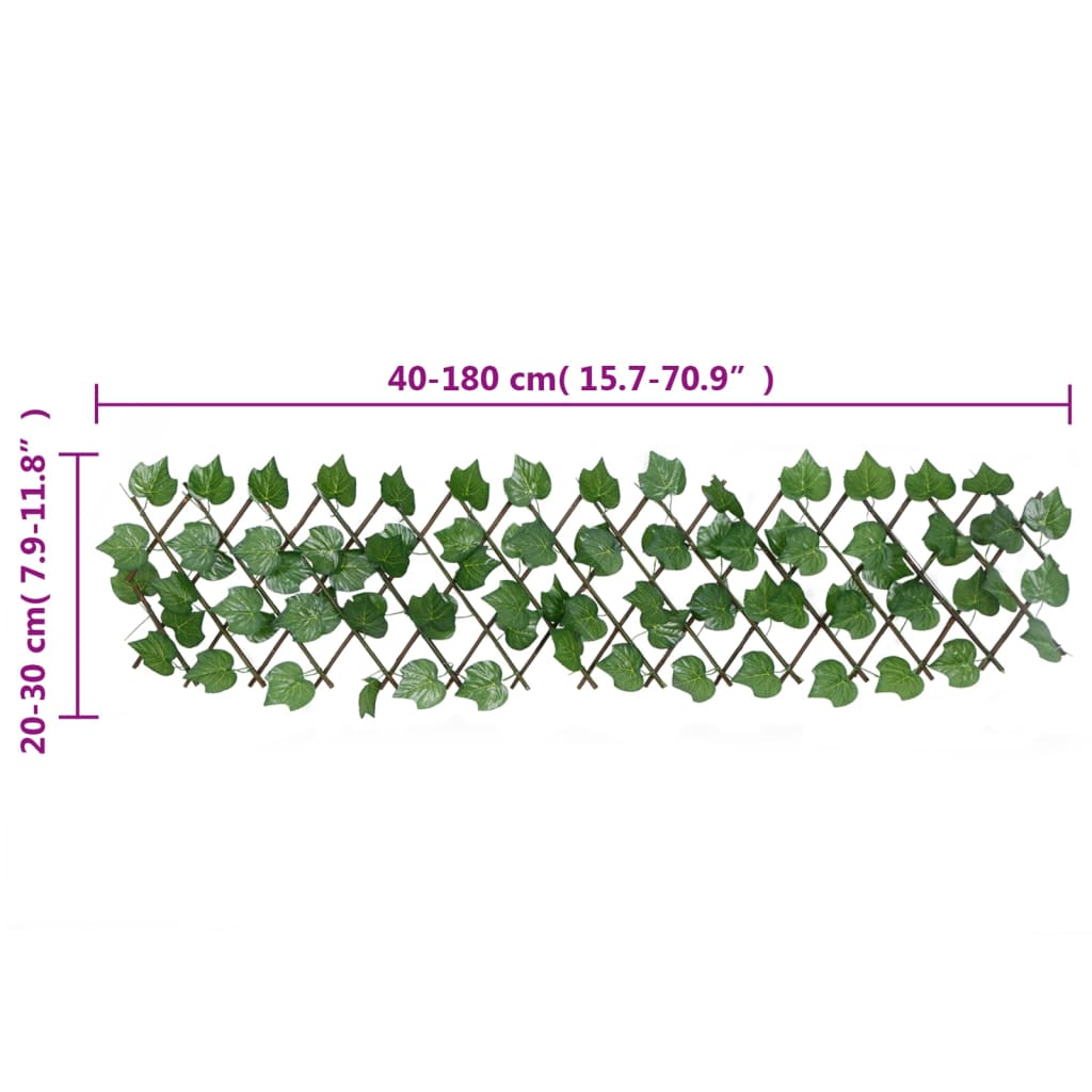 vidaXL Artificial Grape Leaf Trellis Expandable Green 180x20 cm