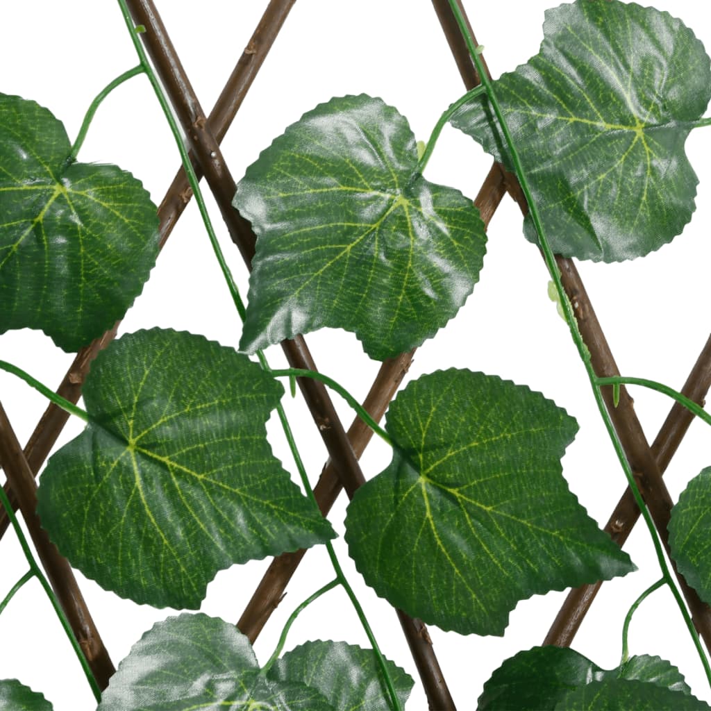 vidaXL Artificial Grape Leaf Trellis Expandable Green 190x60 cm