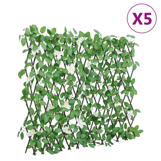 vidaXL Artificial Ivy Trellis Expandable Green 5 pcs 186x30 cm