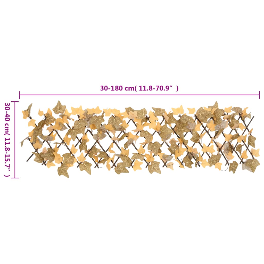 vidaXL Artificial Maple Leaf Trellis Expandable Orange 180x30 cm