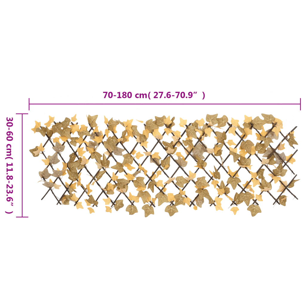 vidaXL Artificial Maple Leaf Trellis Expandable Orange 180x60 cm