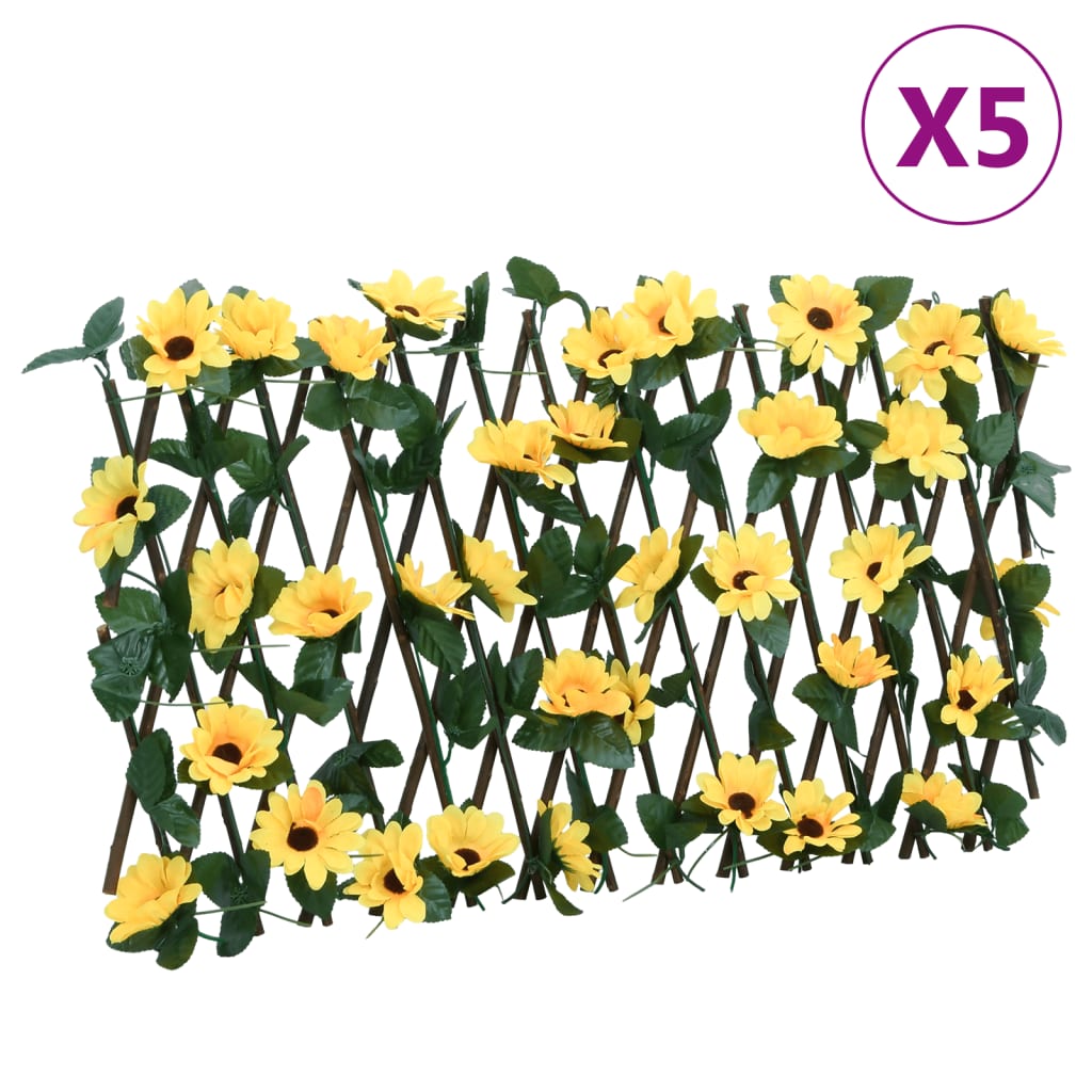 vidaXL Artificial Ivy Trellis Expandable 5 pcs Yellow 180x20 cm