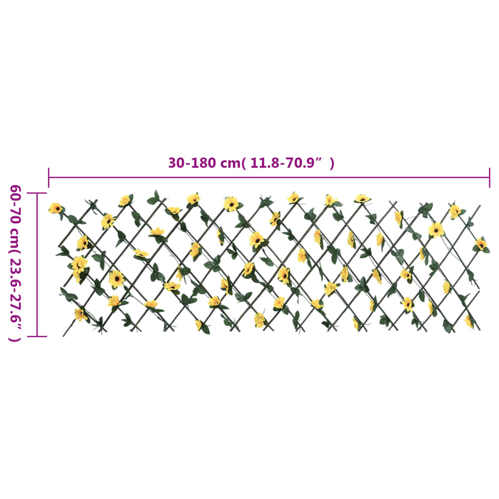 vidaXL Artificial Ivy Trellis Expandable Yellow 180x60 cm