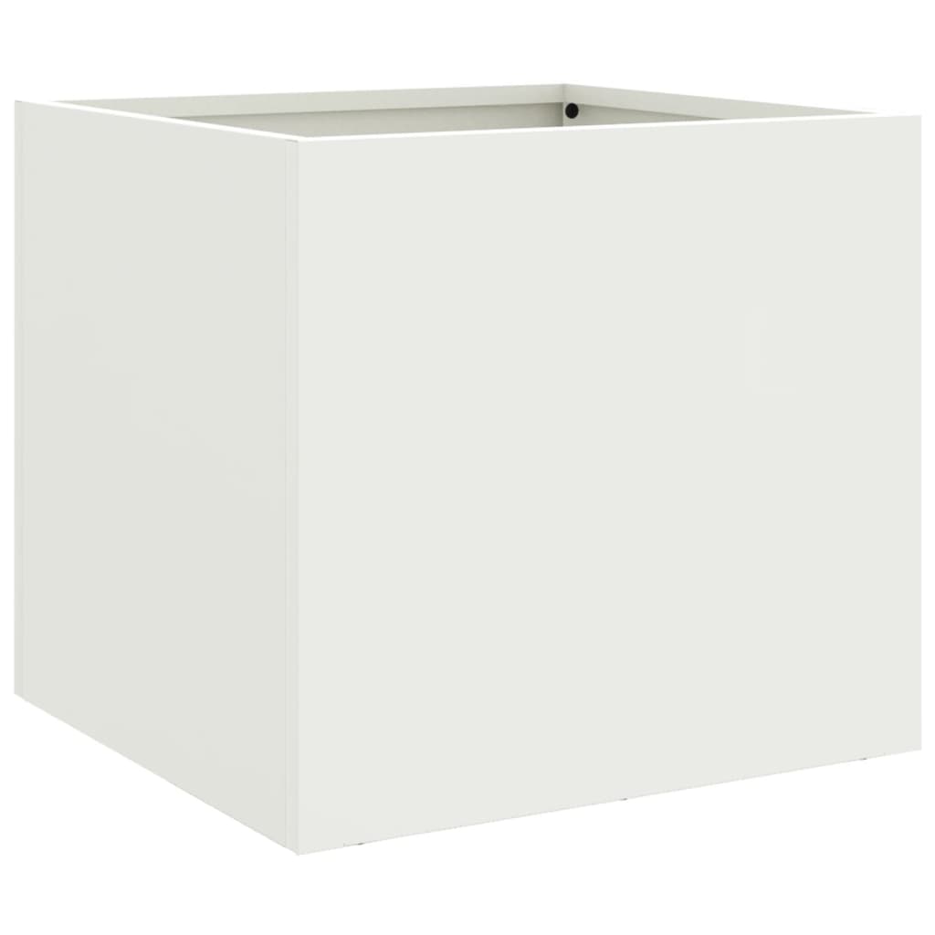 vidaXL Planter White 32x30x29 cm Cold-rolled Steel