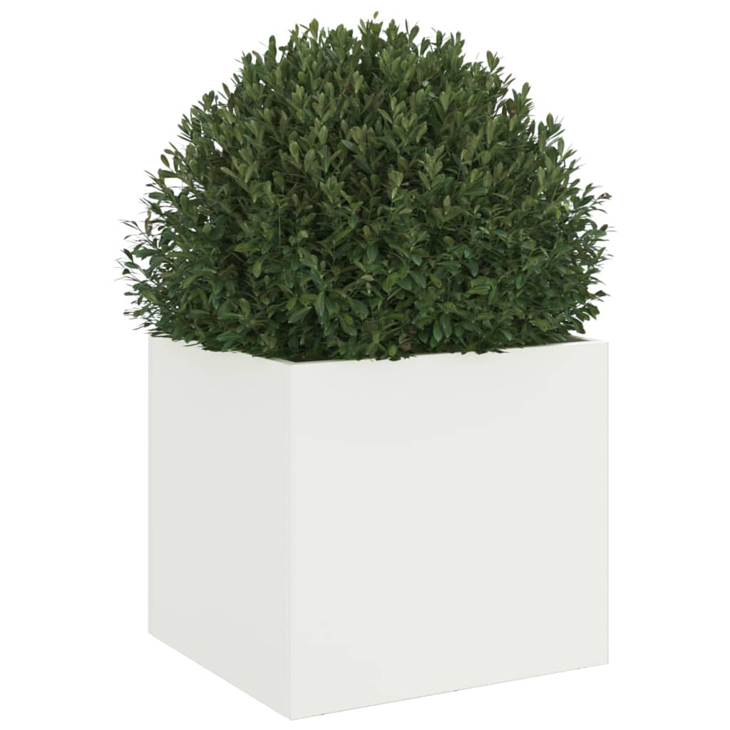 vidaXL Planter White 32x30x29 cm Cold-rolled Steel