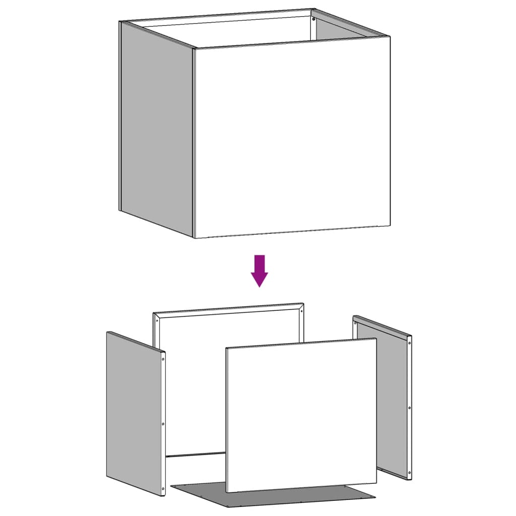 vidaXL Planters 2 pcs Silver 32x30x29 cm Stainless Steel