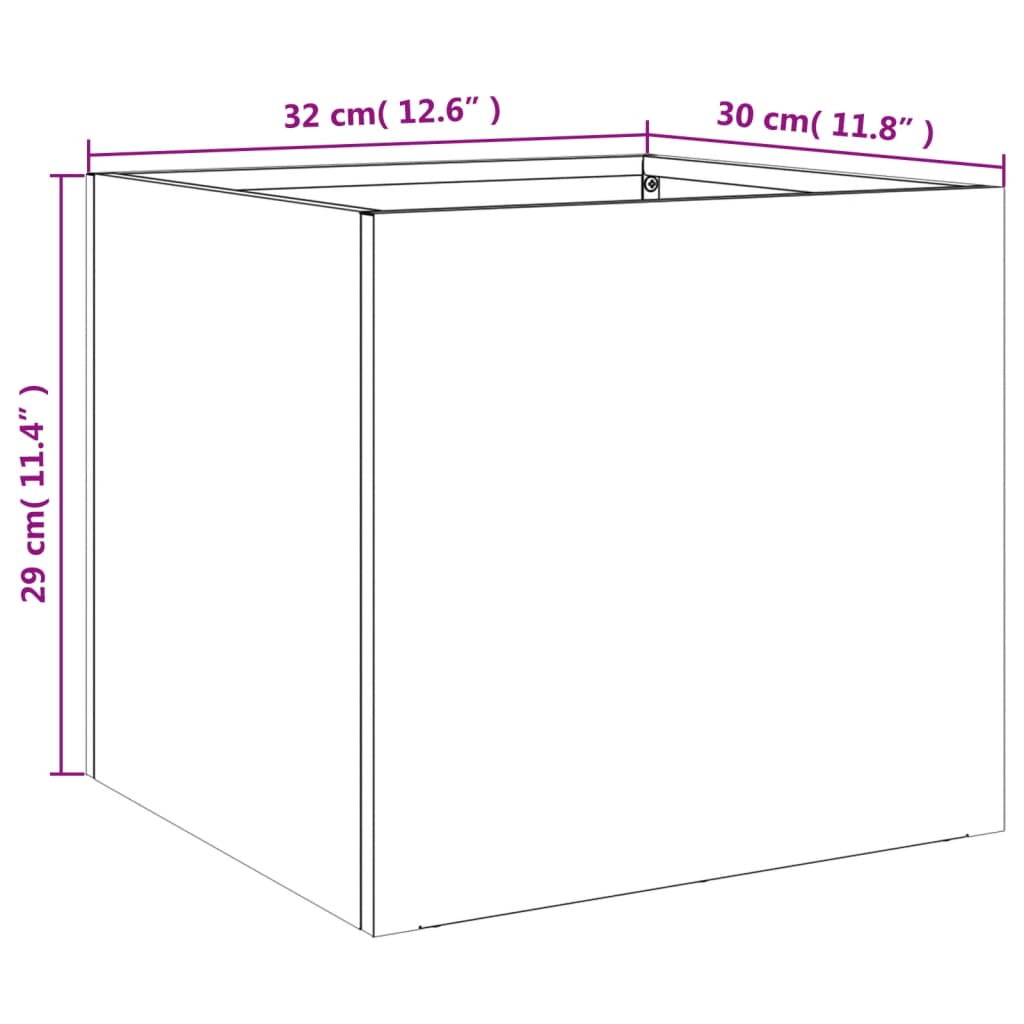 vidaXL Planter Silver 32x30x29 cm Galvanised Steel