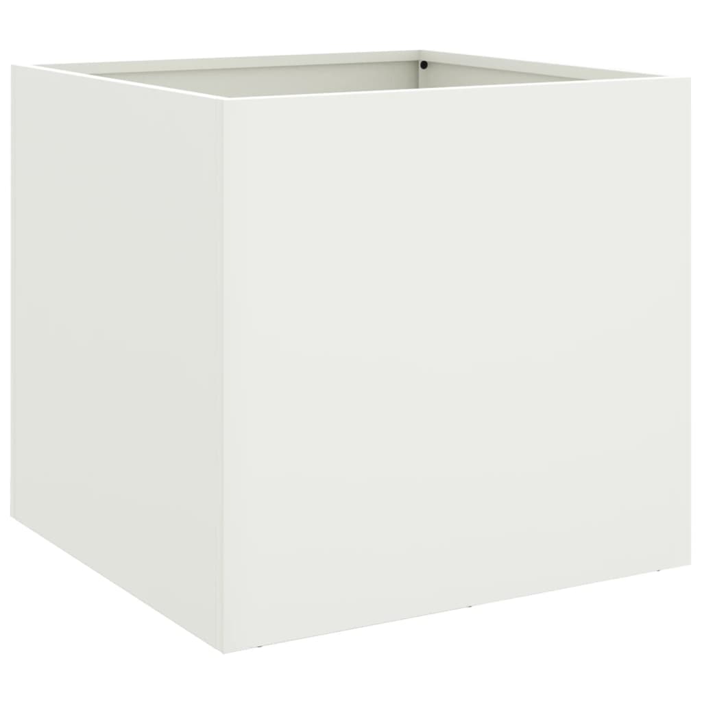 vidaXL Planters 2 pcs White 42x40x39 cm Steel