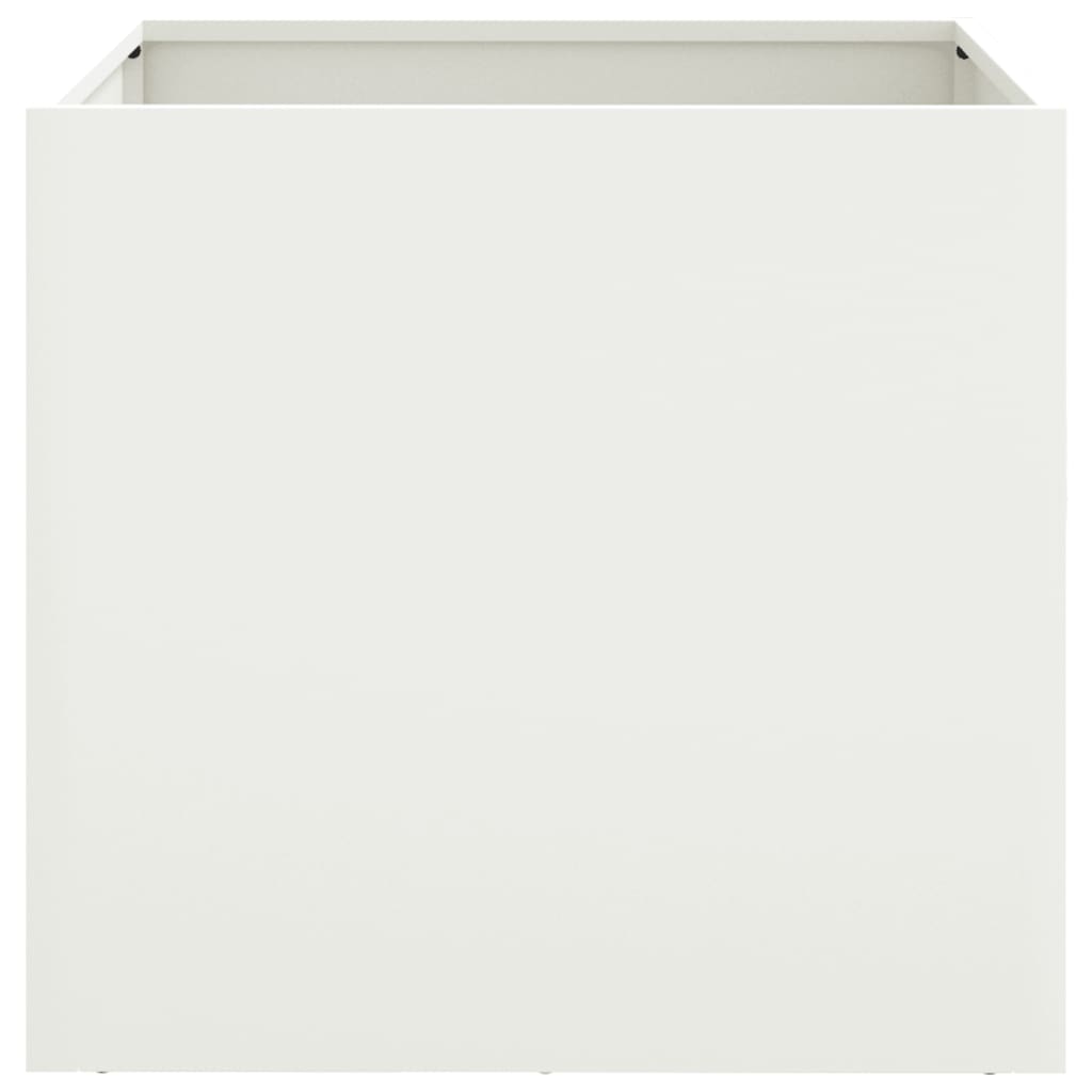 vidaXL Planters 2 pcs White 42x40x39 cm Steel