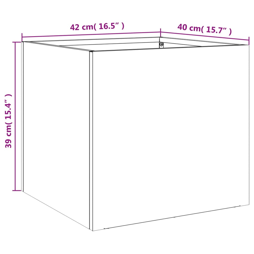 vidaXL Planters 2 pcs White 42x40x39 cm Steel