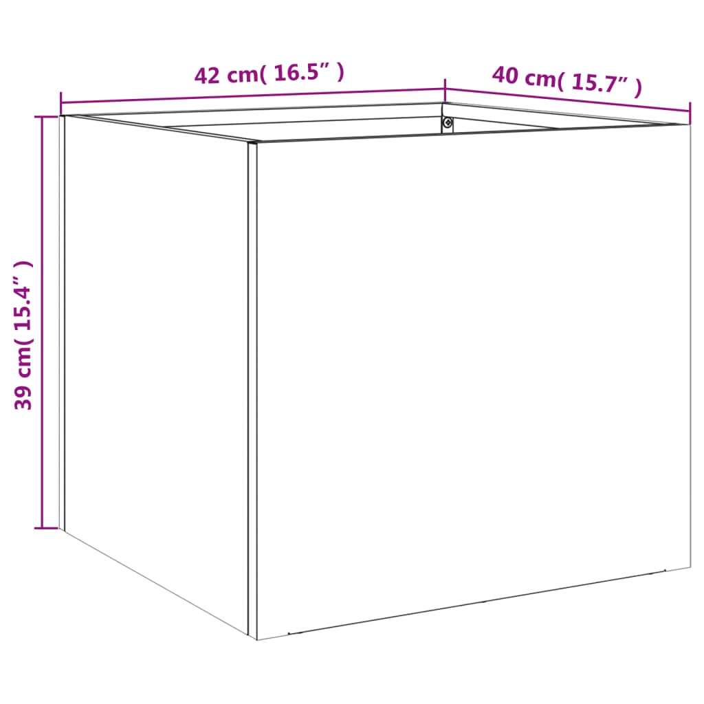 vidaXL Planter Anthracite 42x40x39 cm Steel