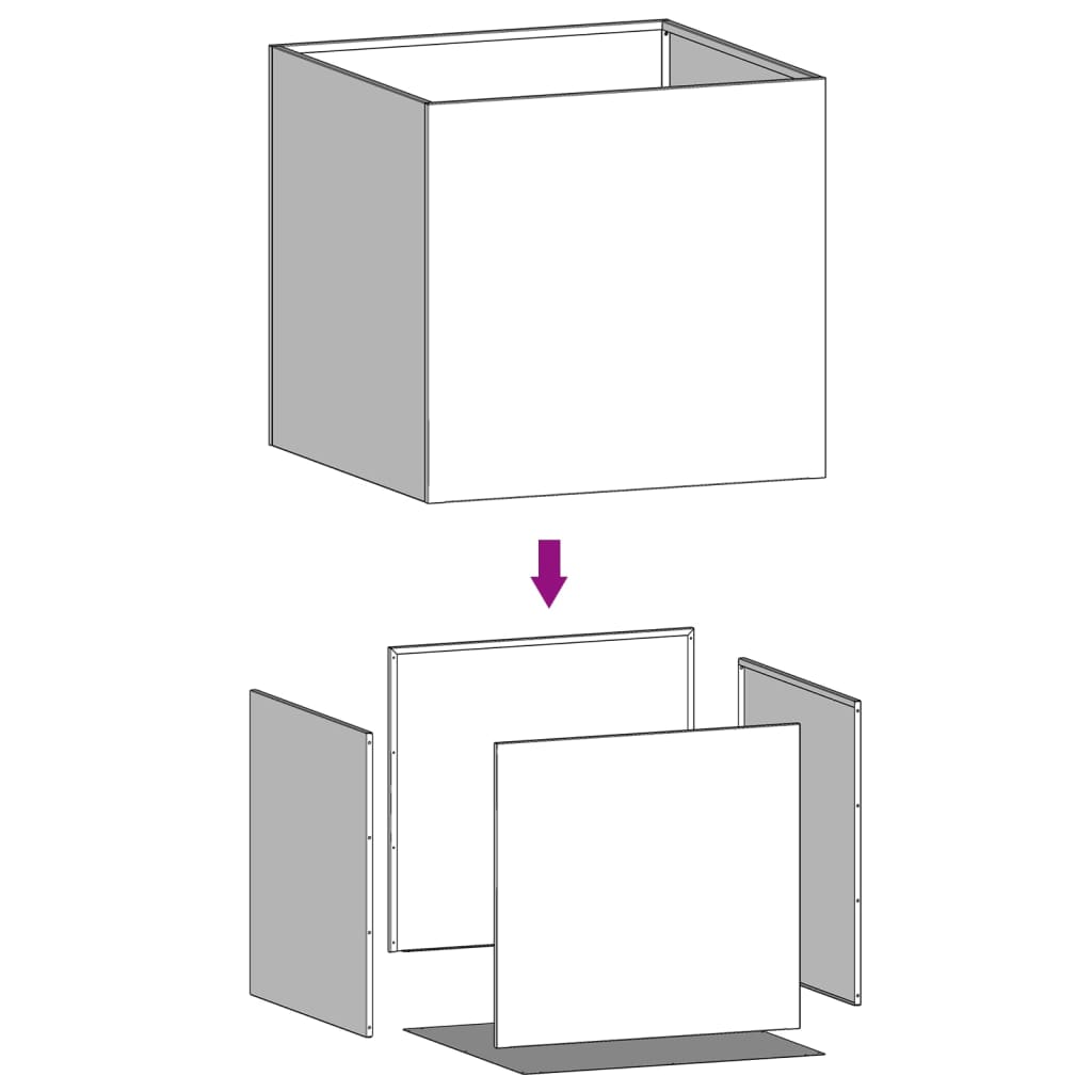 vidaXL Planters 2 pcs White 49x47x46 cm Steel