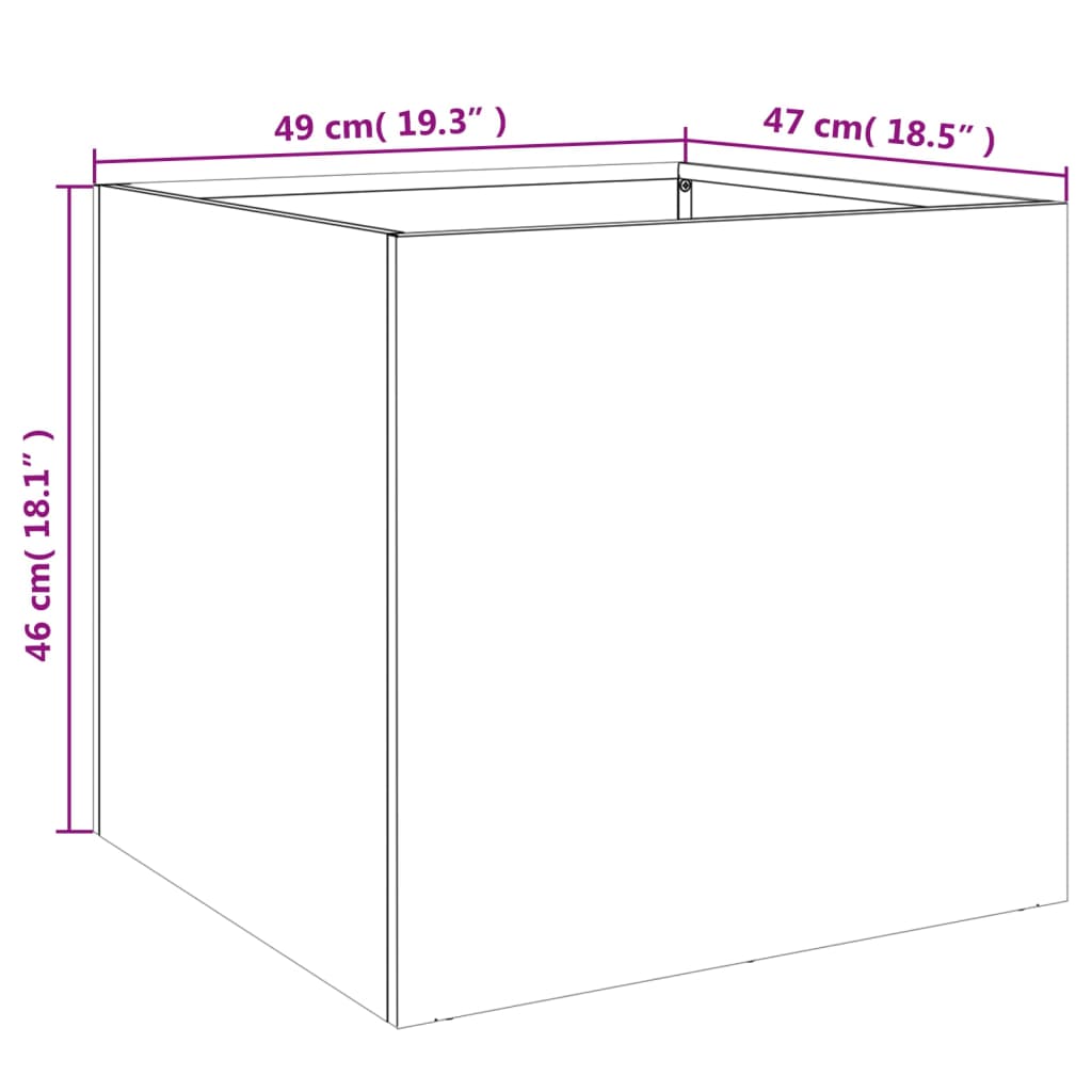 vidaXL Planters 2 pcs White 49x47x46 cm Steel