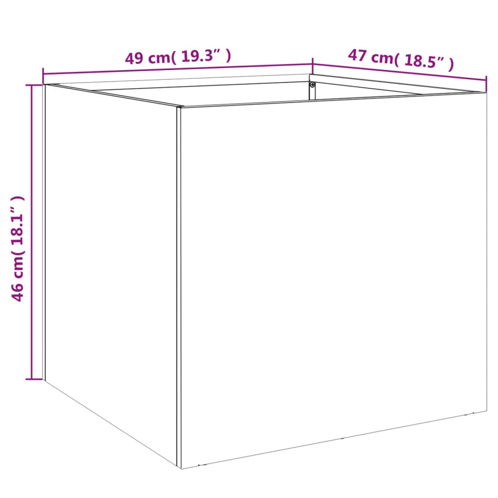 Planter Anthracite 49x47x46 cm Steel