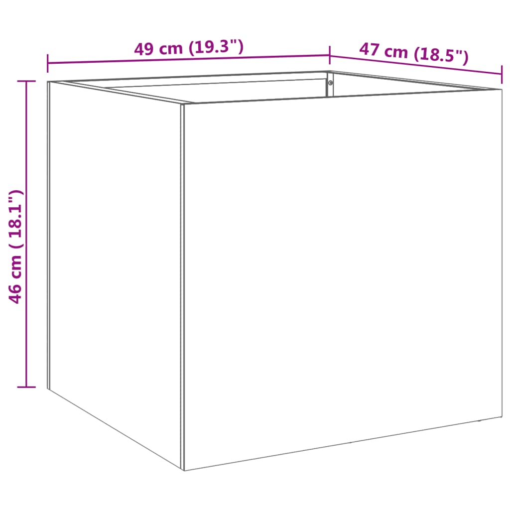 vidaXL Planter Silver 49x47x46 cm Stainless Steel