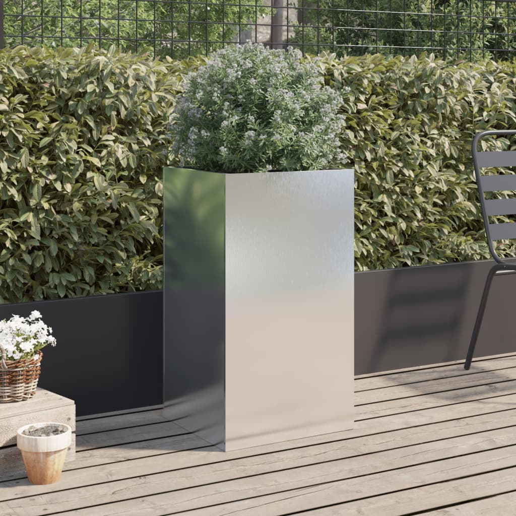 vidaXL Planter Silver 42x38x75 cm Stainless Steel