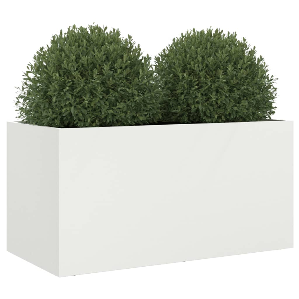 vidaXL Planter White 62x30x29 cm Cold-rolled Steel