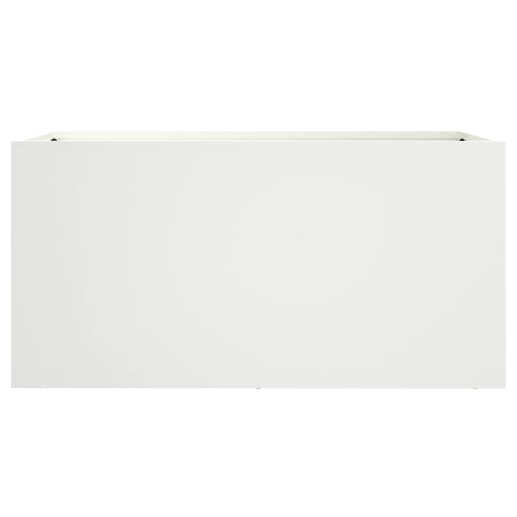 vidaXL Planter White 62x30x29 cm Cold-rolled Steel