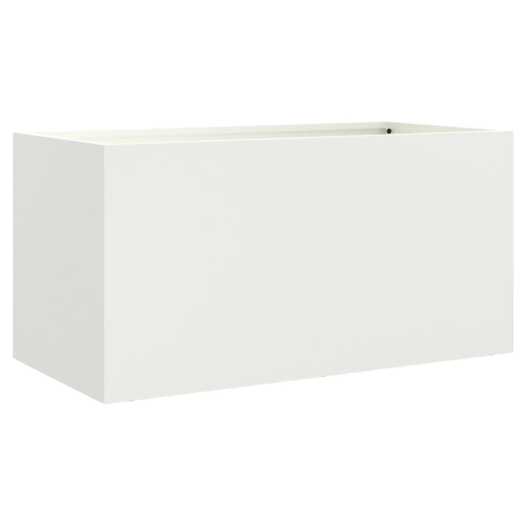 vidaXL Planter White 62x30x29 cm Cold-rolled Steel