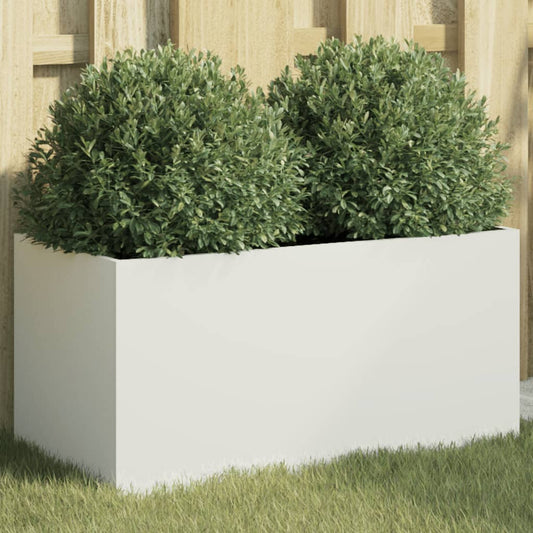 vidaXL Planter White 62x30x29 cm Cold-rolled Steel