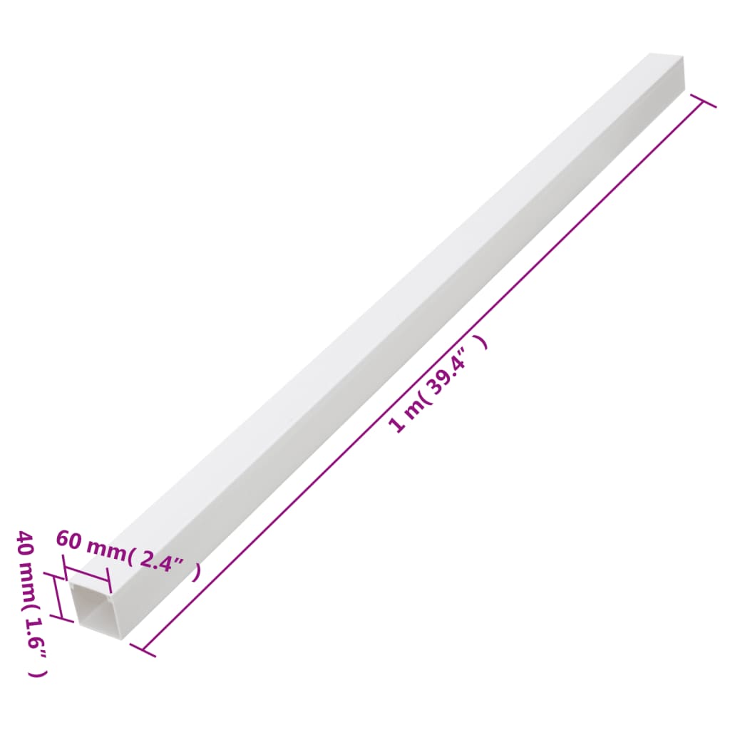 vidaXL Cable Trunking 60x40 mm 10 m PVC