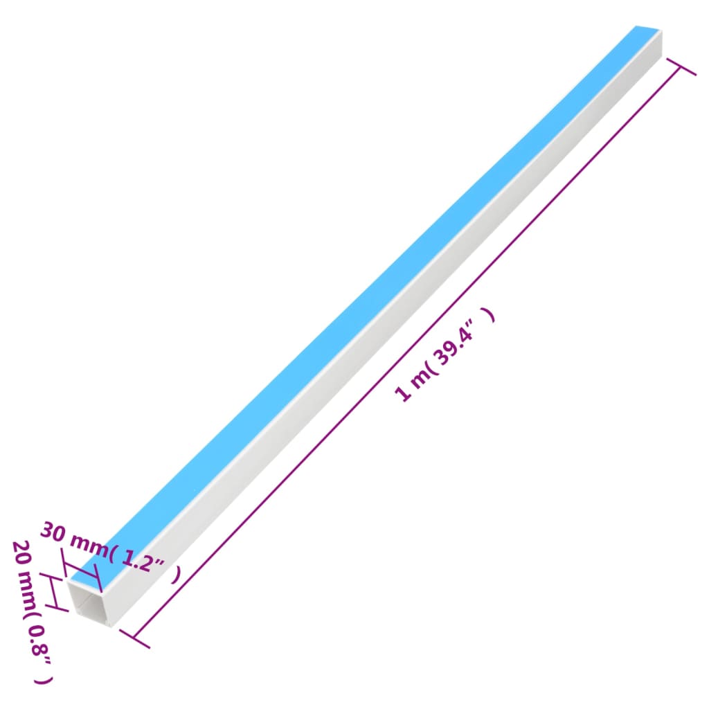 vidaXL Cable Trunking Self-Adhesive 30x20 mm 10 m PVC