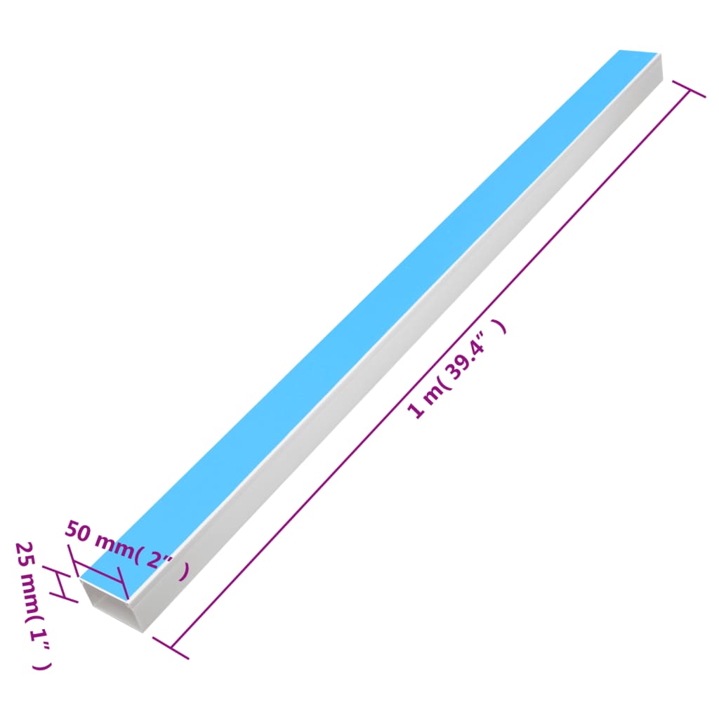 vidaXL Cable Trunking Self-Adhesive 50x25 mm 10 m PVC