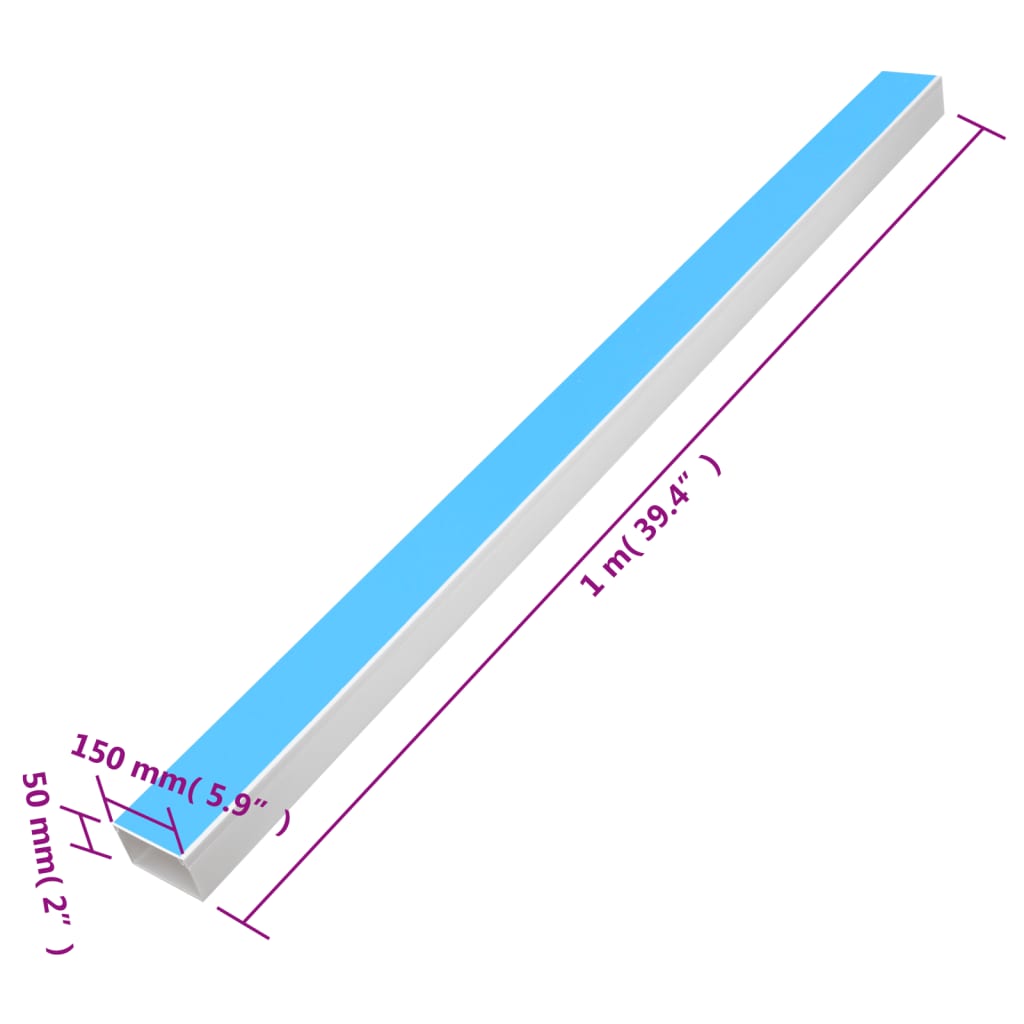 vidaXL Cable Trunking Self-Adhesive 150x50 mm 10 m PVC