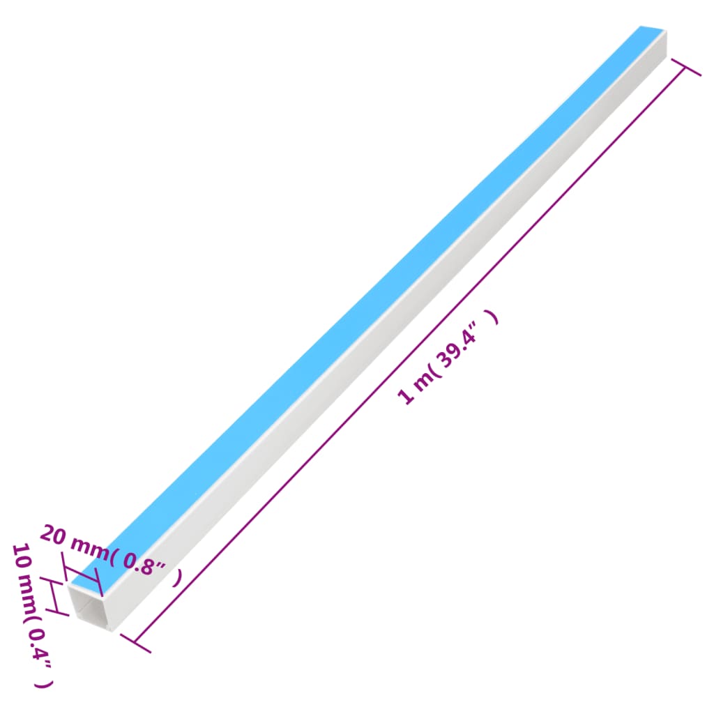 vidaXL Cable Trunking Self-Adhesive 20x10 mm 30 m PVC