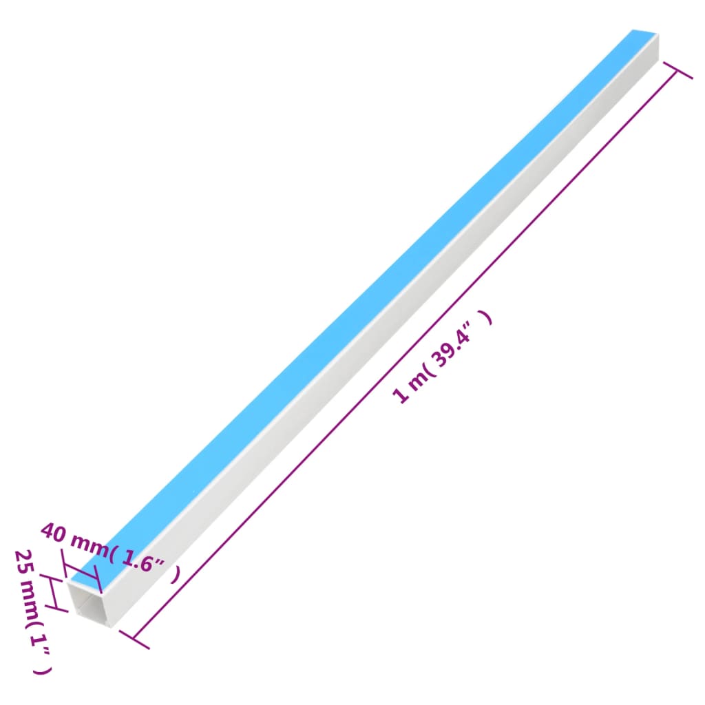 vidaXL Cable Trunking Self-Adhesive 40x25 mm 30 m PVC