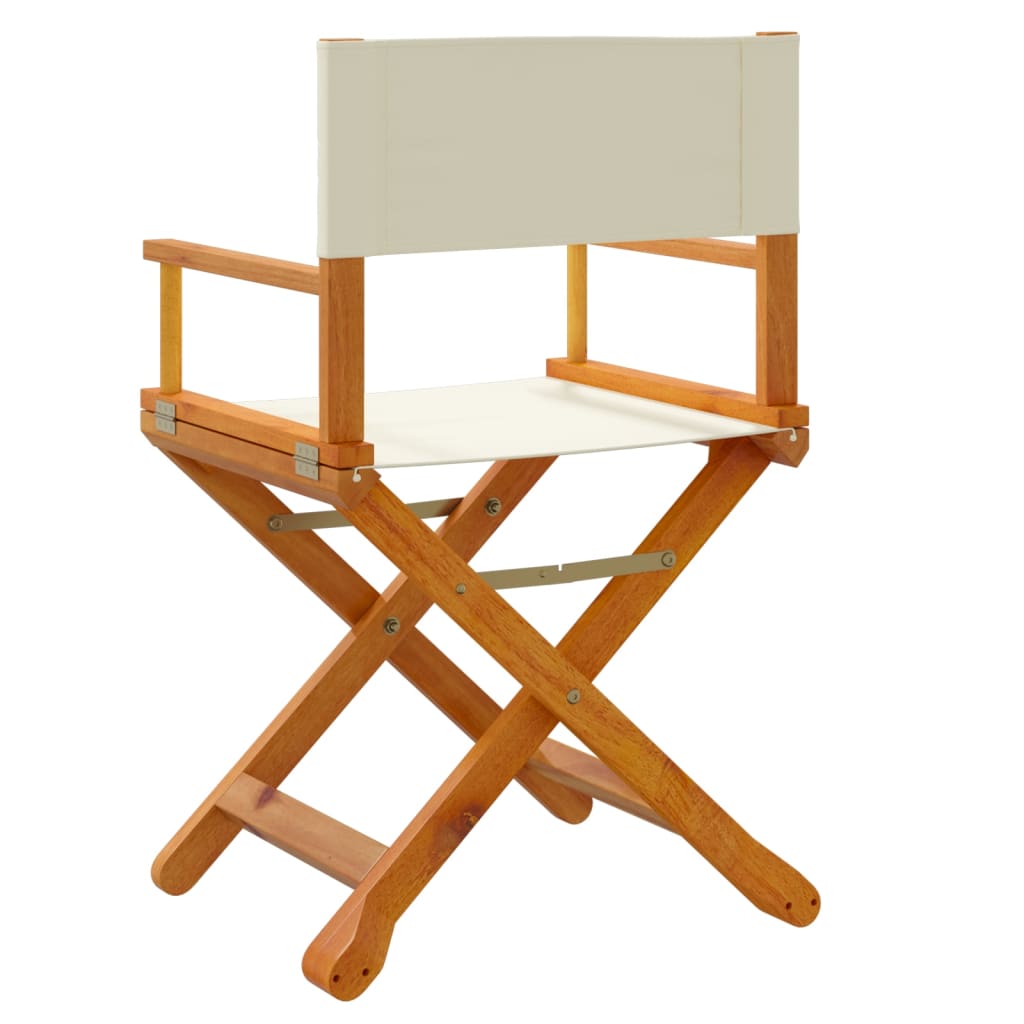 6 Piece Folding Garden Chairs Cream White Fabric