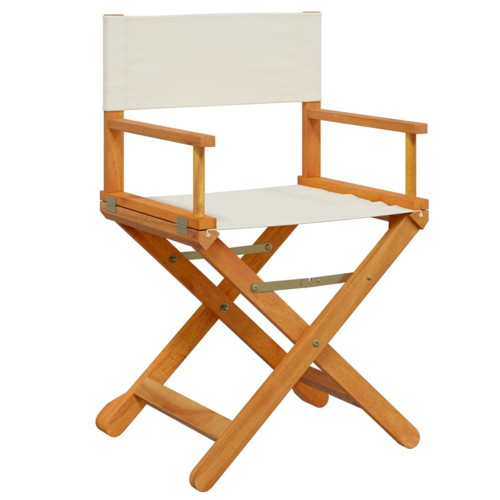8 Piece Folding Garden Chairs Cream White Fabric